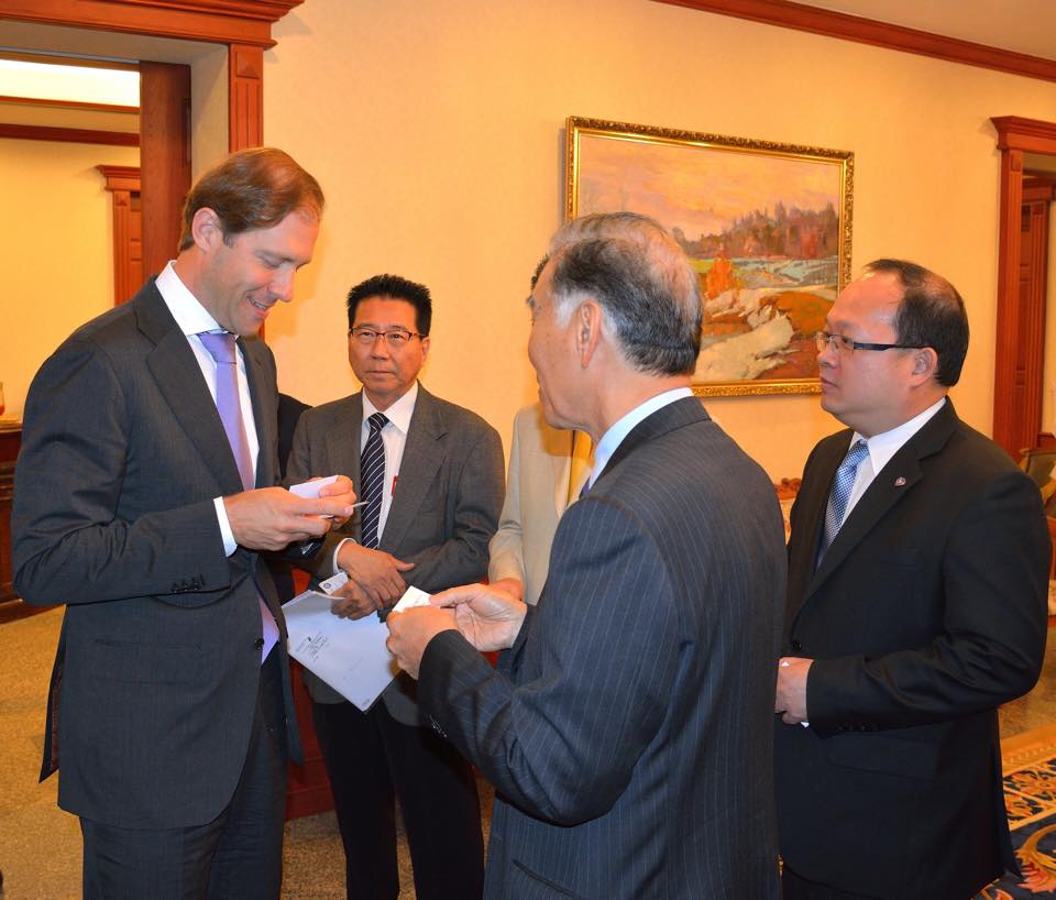 The business lunch in the Russian Embassy with the minister of industry and commerce of the Russian Federation